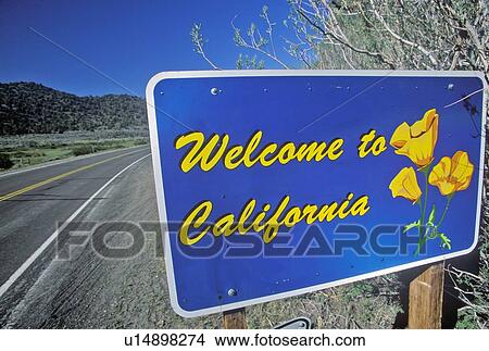 Welcome to California Sign View Large Photo Image Picture - Welcome to California Sign. Fotosearch