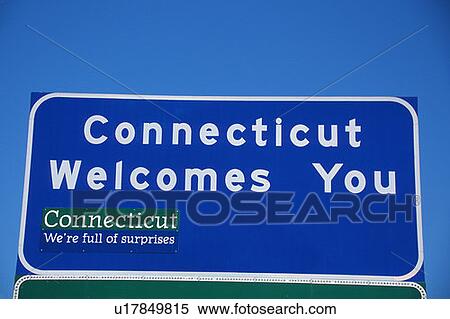 Welcome to Connecticut Sign View Large Photo Image Stock Photography - Welcome to Connecticut Sign. Fotosearch