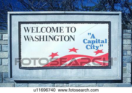 Stock Image - Welcome to District of Columbia Sign. Fotosearch