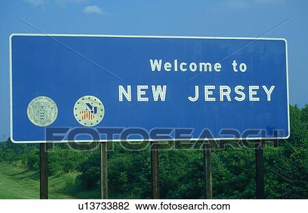 Welcome to New Jersey Sign View Large Photo Image Stock Image - Welcome to New Jersey Sign. Fotosearch