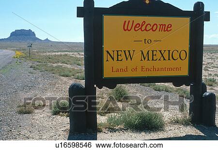 Stock Photograph - Welcome to New Mexico Sign. Fotosearch