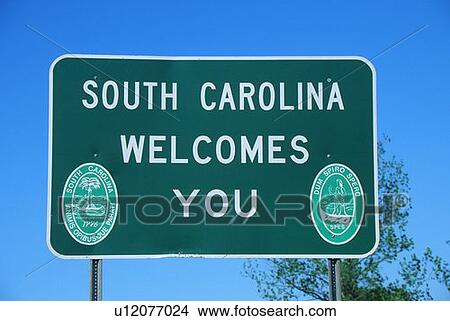 Welcome to South Carolina Sign View Large Photo Image Picture - Welcome to South Carolina Sign. Fotosearch