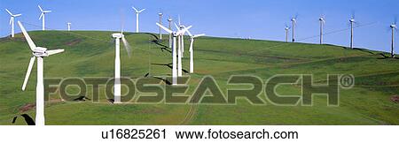 Stock Image - Wind energy windmills. Fotosearch