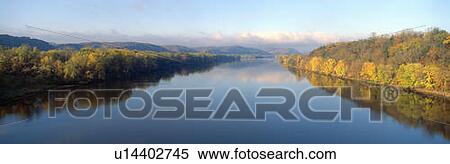 Stock Photography - Wisconsin River and Prairie de Chen with Autumn colors, Wisconsin. Fotosearch