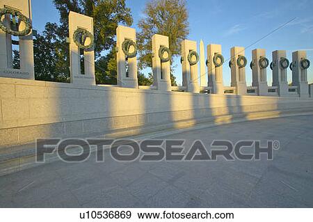 Stock Photo - Wreaths at the U. S. World War II Memorial, Washington D. C. . Fotosearch