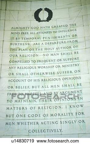 Stock Photo - Writing Detail at Jefferson Memorial, Washington, D. C.. Fotosearch
