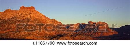 Stock Image - Zion National Park At Sunset, Utah. Fotosearch
