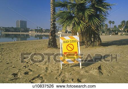 A beach closed warning sign View Large Photo Image Stock Photograph - A beach closed warning sign. Fotosearch