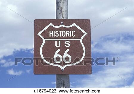 A historic route 66 sign View Large Photo Image Stock Image - A historic route 66 sign. Fotosearch