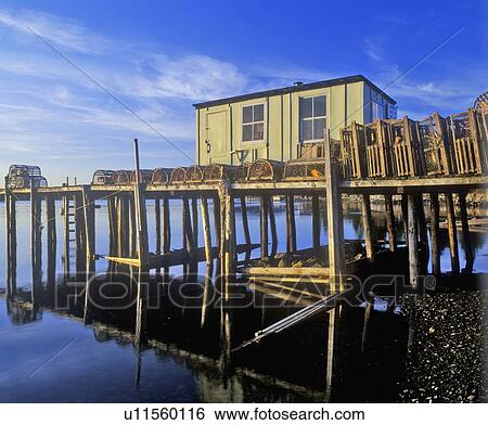 A pier piled with lobster traps View Large Photo Image Stock Photograph - A pier piled with lobster traps. Fotosearch