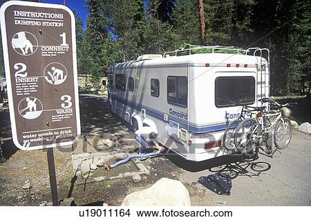 Picture - A recreation vehicle dumps its sewage. Fotosearch