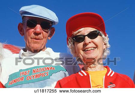 A senior couple at the Senior Olympics View Large Photo Image Stock Photography - A senior couple at the Senior Olympics. Fotosearch