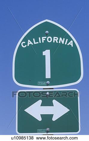 A sign for route 1 View Large Photo Image Stock Photo - A sign for route 1. Fotosearch