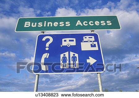 Stock Image - A sign that reads “Business Access”. Fotosearch