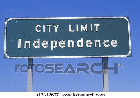 A sign that reads “City Limit Independence” View Large Photo Image Stock Photo - A sign that reads “City Limit Independence”. Fotosearch