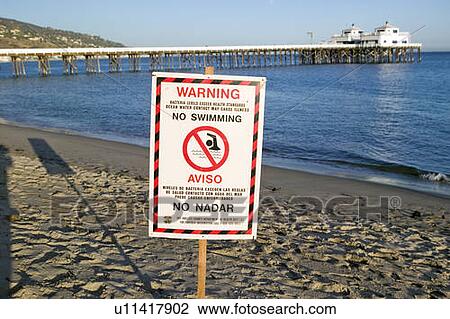 Stock Image - A Warning - No Swimming. Fotosearch