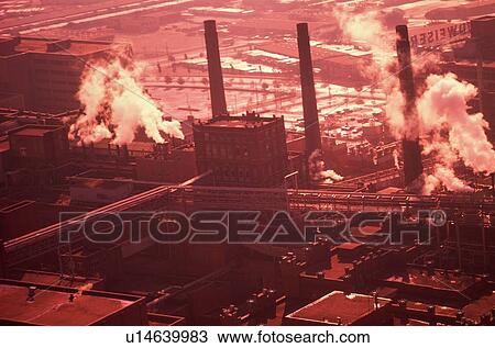 Stock Image - Aerial view of an industrial plant. Fotosearch
