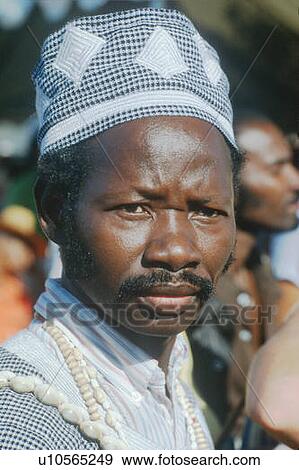 Stock Photo - African American man wearing ethnic clothing. Fotosearch