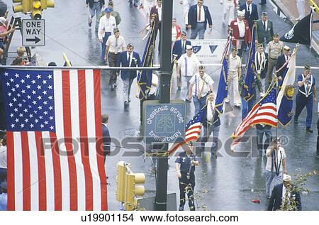 American Flag and Veterans Marching in Parade, United States of America View Large Photo Image Picture - American Flag and Veterans Marching in Parade, United States of America. Fotosearch