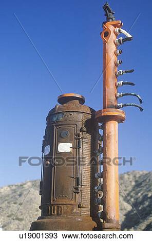 Stock Image - Antique gasoline pumps, 29 Palms, CA. Fotosearch