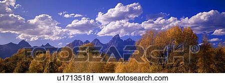 Stock Image - Autumn at Grand Tetons, Grand Teton National Park, Wyoming. Fotosearch