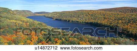 Stock Image - Autumn color at Porcupine State Park, Michigan's Upper Peninsula, Michigan. Fotosearch