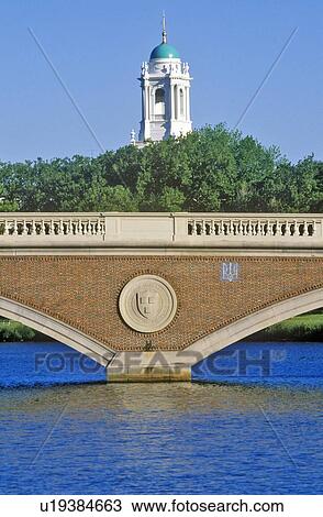 Stock Image - Bridge Over The Charles River, Cambridge, Massachusetts. Fotosearch