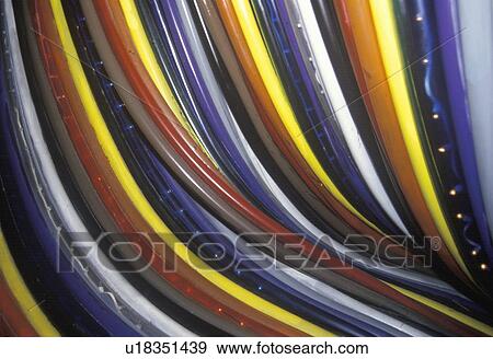 Stock Photo - Close-up of fiber optic telephone cables. Fotosearch