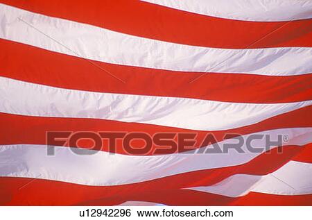 Stock Photograph - Close-up of the Stripes on an American Flag, United States. Fotosearch