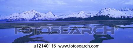 Stock Photography - Columbia Glacier near TransAlaska Pipeline, Valdez, Alaska. Fotosearch