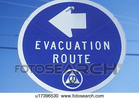 Evacuation Route sign View Large Photo Image Stock Image - Evacuation Route sign. Fotosearch
