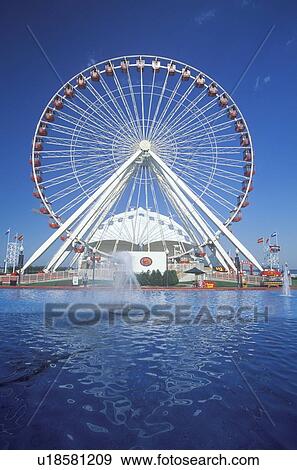 Stock Photo - Ferris Wheel, Navy Pier, Chicago, Illinois. Fotosearch