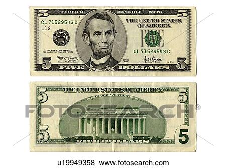 Front And Back Side Of The New Five Dollar Bill Front And Back Side Of The New Five Dollar Bill