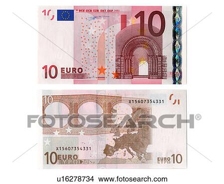 Front and back side of the Ten Euro bank note View Large Photo Image Picture - Front and back side of the Ten Euro bank note. Fotosearch