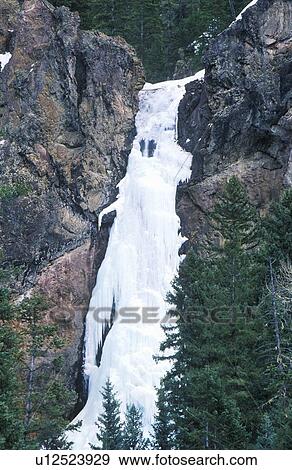 Frozen Waterfall View Large Photo Image Stock Photo - Frozen Waterfall. Fotosearch