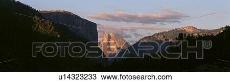 Stock Image - Half Dome Mountain At Sunset, Yosemite National Park, California. Fotosearch