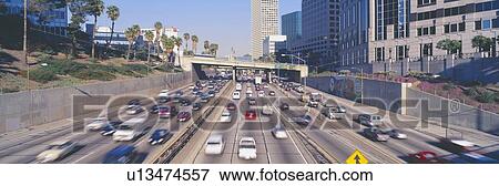 Harbor Freeway at Rush Hour, Los Angeles, California View Large Photo Image Stock Photo - Harbor Freeway at Rush Hour, Los Angeles, California. Fotosearch