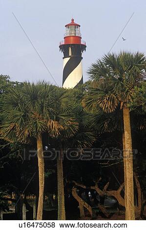 Stock Photo - Historic St. Augustine Lighthouse in St. Augustine, FL. Fotosearch