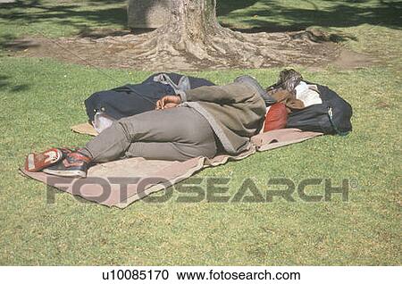 Homeless man sleeping in park View Large Photo Image Stock Image - Homeless man sleeping in park. Fotosearch