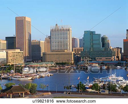Stock Photograph - Inner harbor at Baltimore, Maryland. Fotosearch