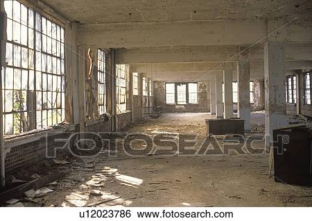 Interior of decaying abandoned factory View Large Photo Image Stock Photograph - Interior of decaying abandoned factory. Fotosearch