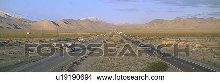 Picture - Interstate 15, Near Las Vegas, After Winter Storm, Nevada. Fotosearch