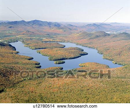 Picture - Lake Placid in Autumn, Adirondack, New York. Fotosearch