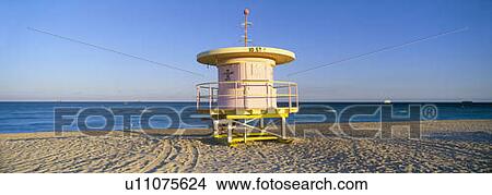 Picture - Lifeguard Station at South Beach, Miami Beach, Florida. Fotosearch