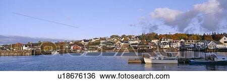 Stock Photograph - Lobster Village in Autumn, Stonington, Maine. Fotosearch