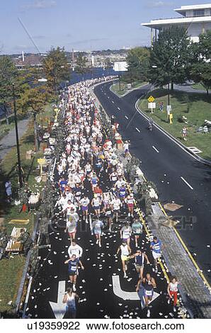 Long view from above of Runners in marathon, Washington, D. C. View Large Photo Image Stock Image - Long view from above of Runners in marathon, Washington, D. C.. Fotosearch