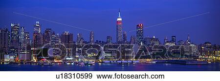 Midtown Manhattan from NJ, Night, New York View Large Photo Image Stock Photo - Midtown Manhattan from NJ, Night, New York. Fotosearch