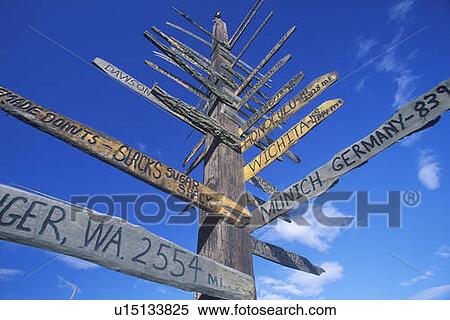 Miscellaneous distance signs View Large Photo Image Stock Photography - Miscellaneous distance signs. Fotosearch