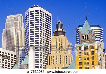 Stock Photography - Morning view of Minneapolis, MN skyline. Fotosearch