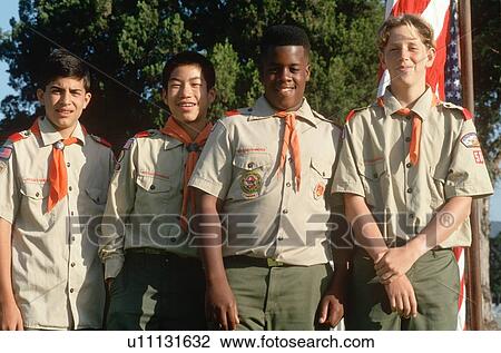 Multi-cultural group of Boy Scouts View Large Photo Image Stock Image - Multi-cultural group of Boy Scouts. Fotosearch